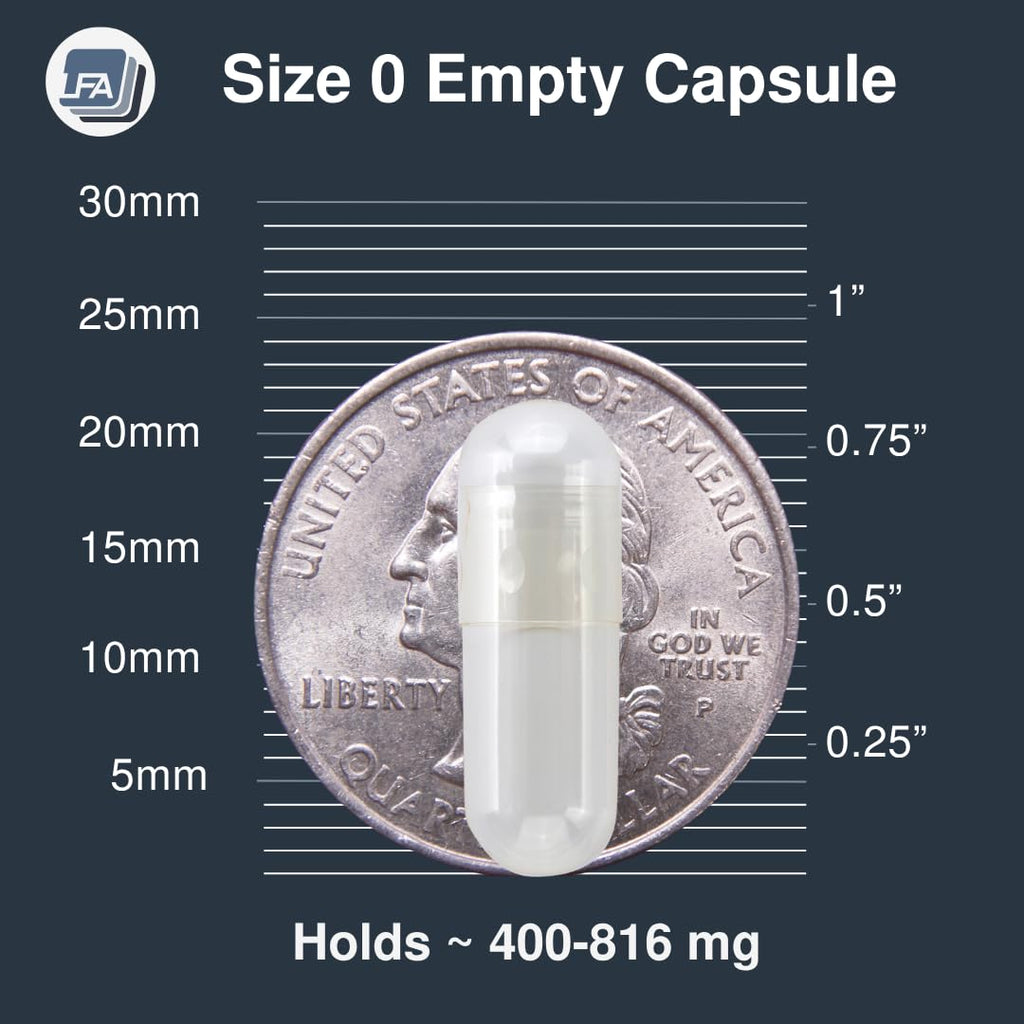 LFA Tablet Presses Empty Capsules Size 0 - Clear Gelatin