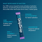 DripDrop Hydration Packets - Single Serve Electrolytes Powder Drink