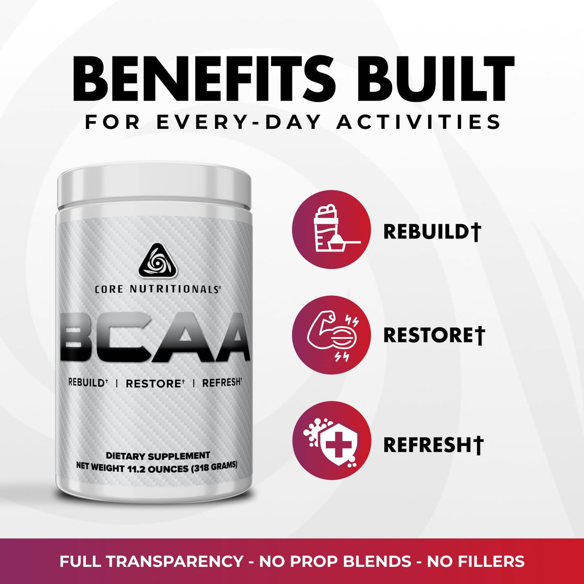 Core Nutritionals BCAA Powder Muscle Recovery Support - 60 Servings - image 3