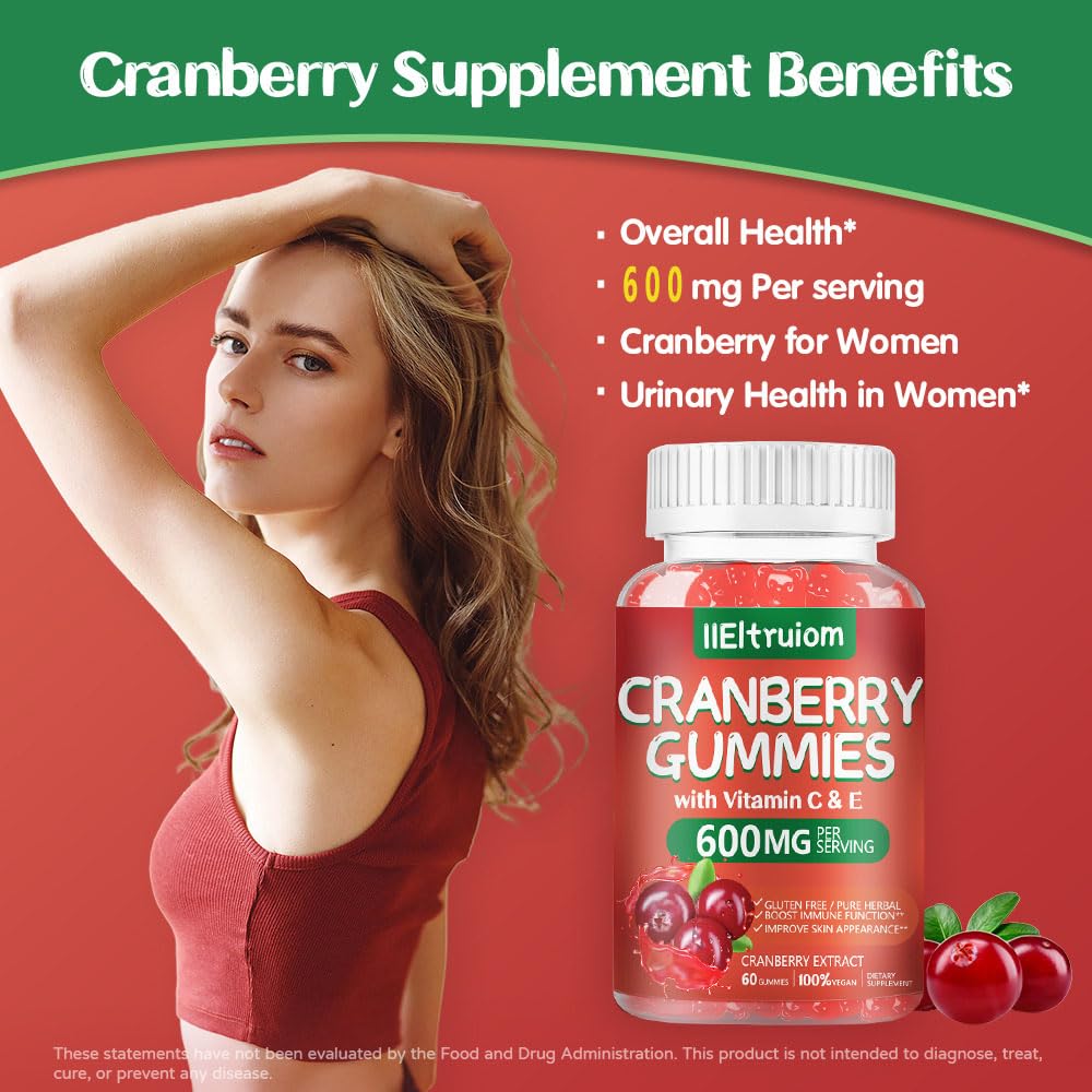 IIEltruiom Natural Cranberry Gummies for Women