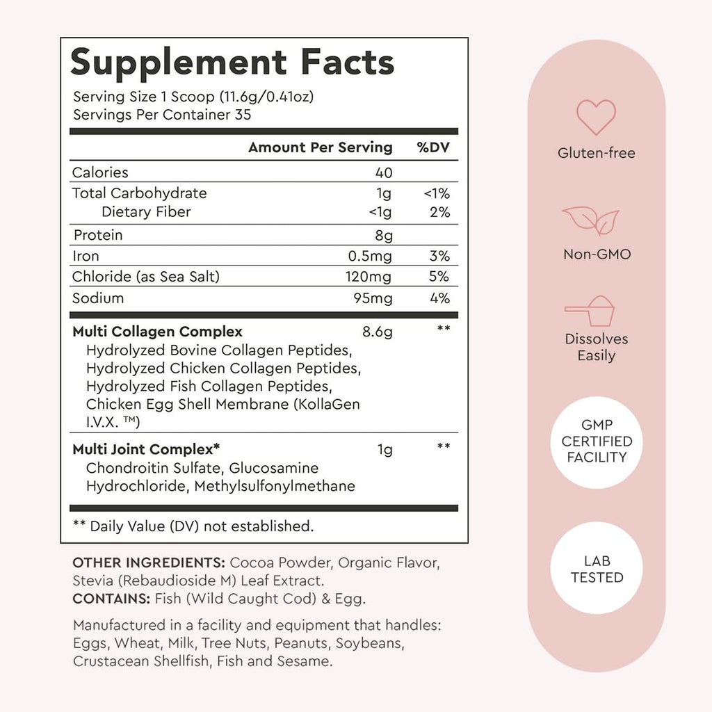 Alaya Naturals Multi Collagen Powder Chocolate - 35 Servings - image 2