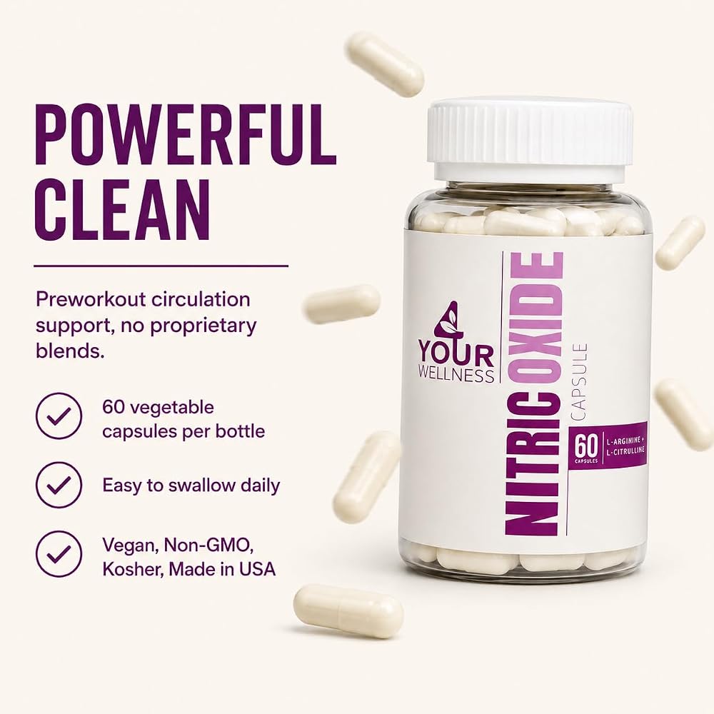 4 Your Wellness Nitric Oxide Capsules L-Arginine L-Citrulline - 60 Count - image 4