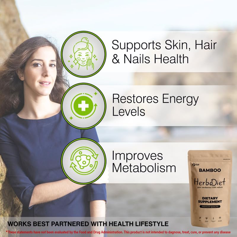 Herbadiet Bamboo Extract Powder Silica for Hair & Nails - 50g - image 5