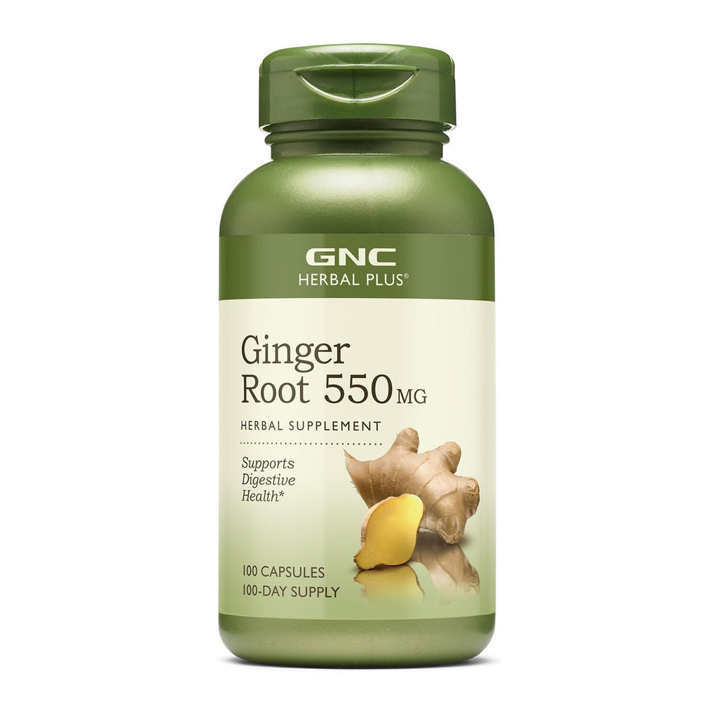 GNC Herbal Plus Ginger Root 550mg Digestive Support - 100 Capsules