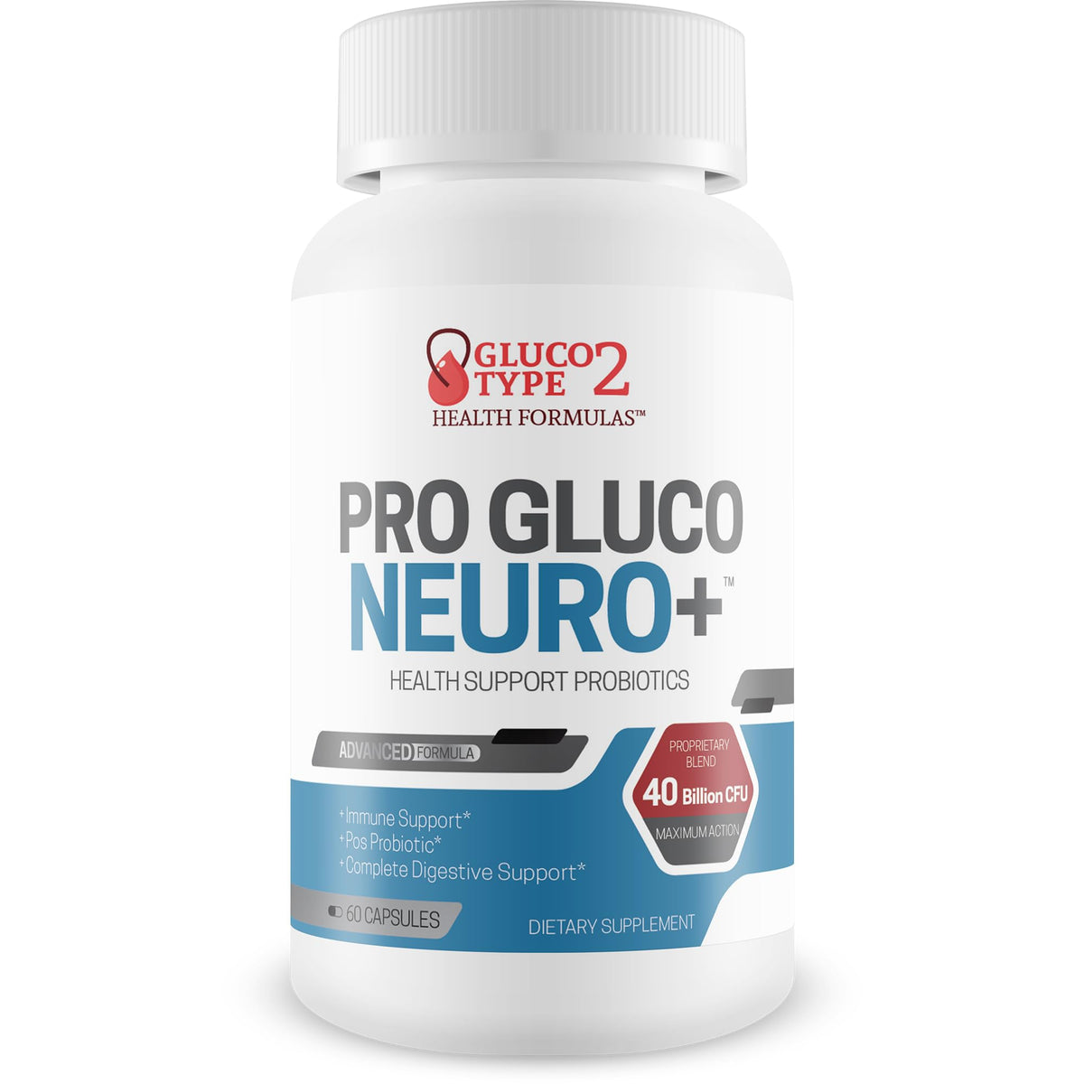 Gluco Type 2 Pro Gluco Neuro + Probiotic - 40 Billion CFU