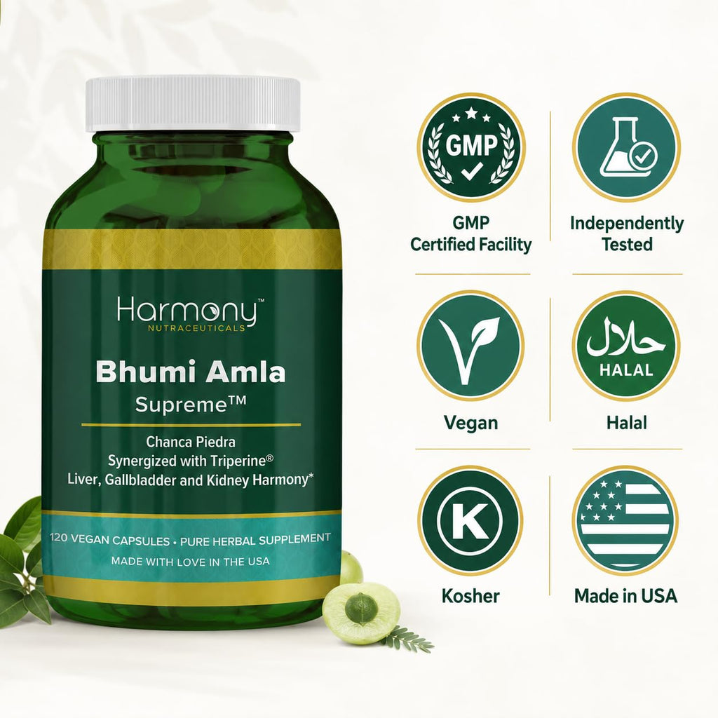 Harmony Nutraceuticals Bhumi Amla Supreme Phyllanthus Niruri - 120 Capsules - image 4