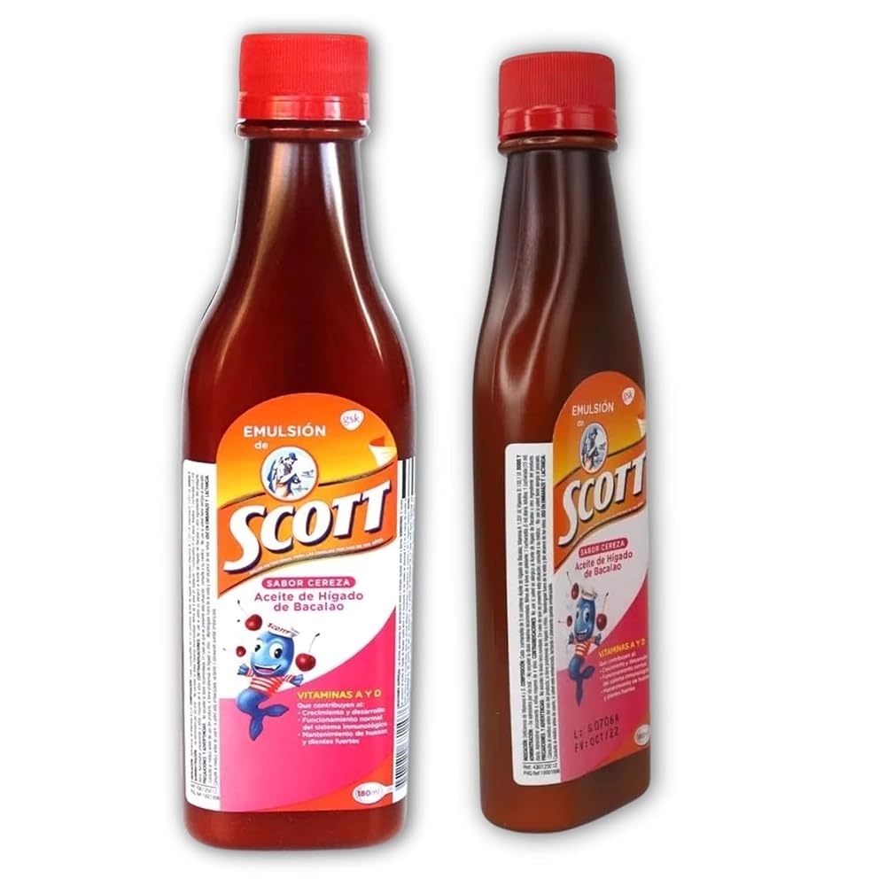 Yahve Emulsion de Scott Cod Liver Oil Cherry Flavour - 2 x 6.1 fl oz - image 3