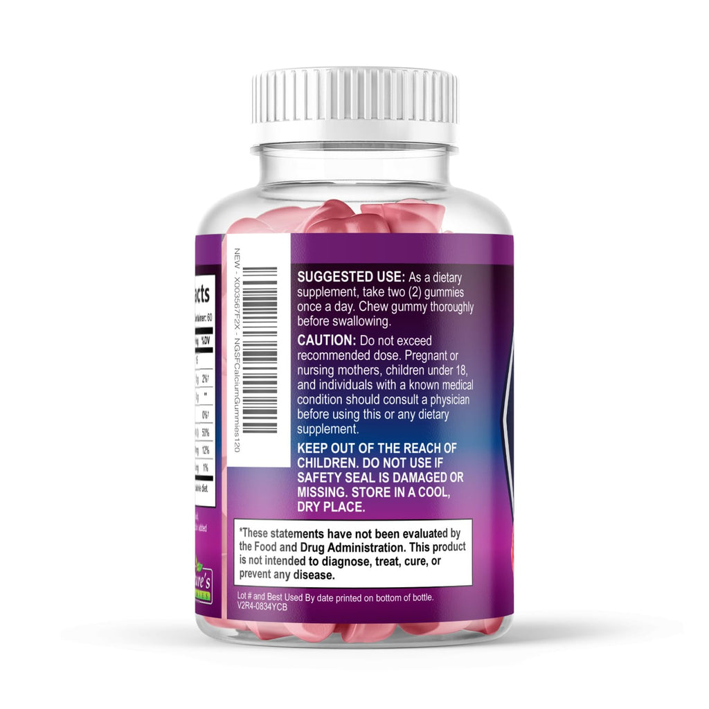 Nature's Nutrition Calcium Gummies - Sugar Free Calcium Gummy