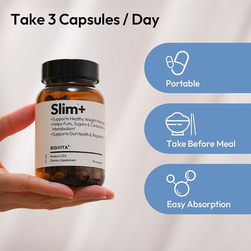 BIGVITA Slim+ GLP-1 & Gut Support Capsules - 90 Count - image 3