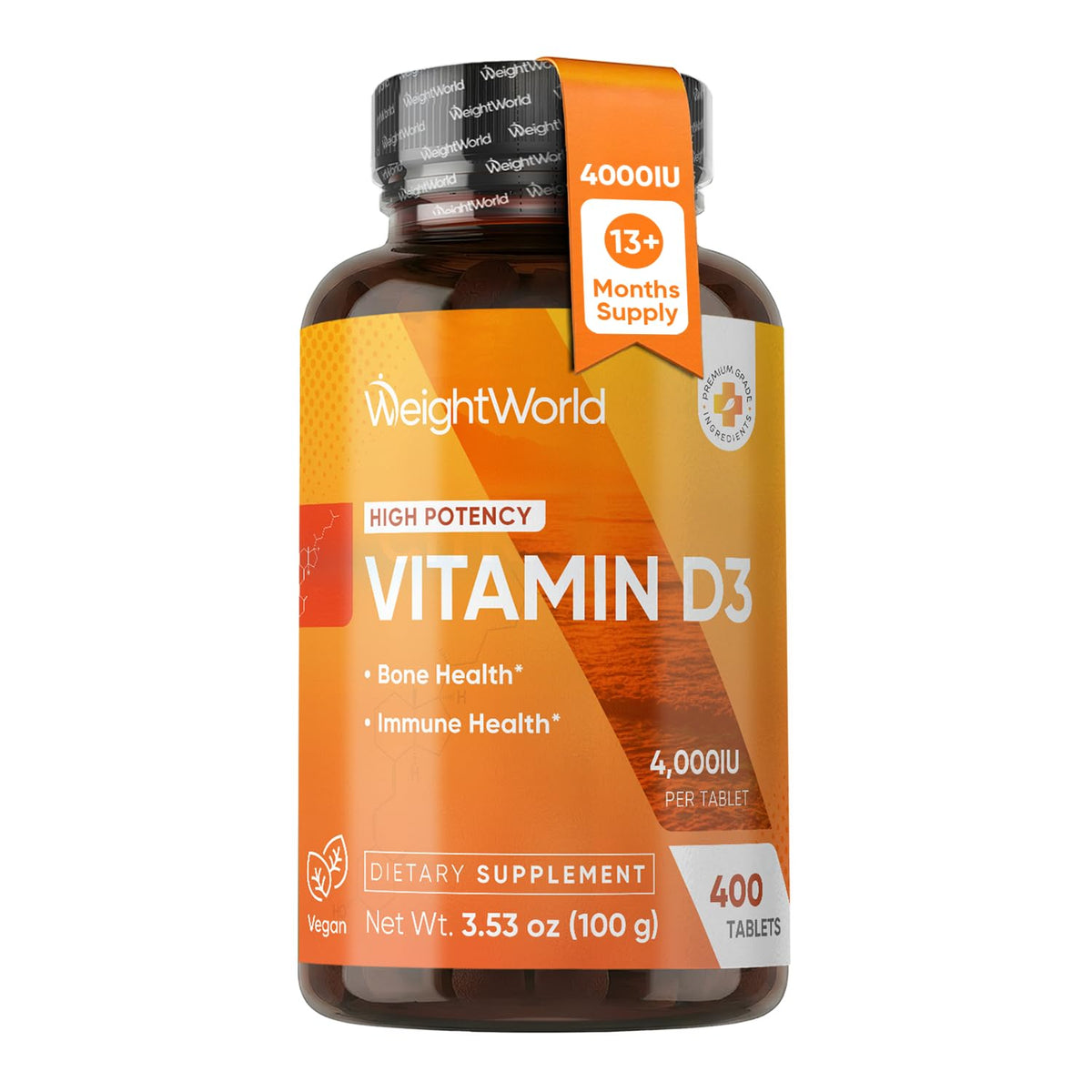 WeightWorld Vitamin D3 4000 IU Tablets - 400 Count