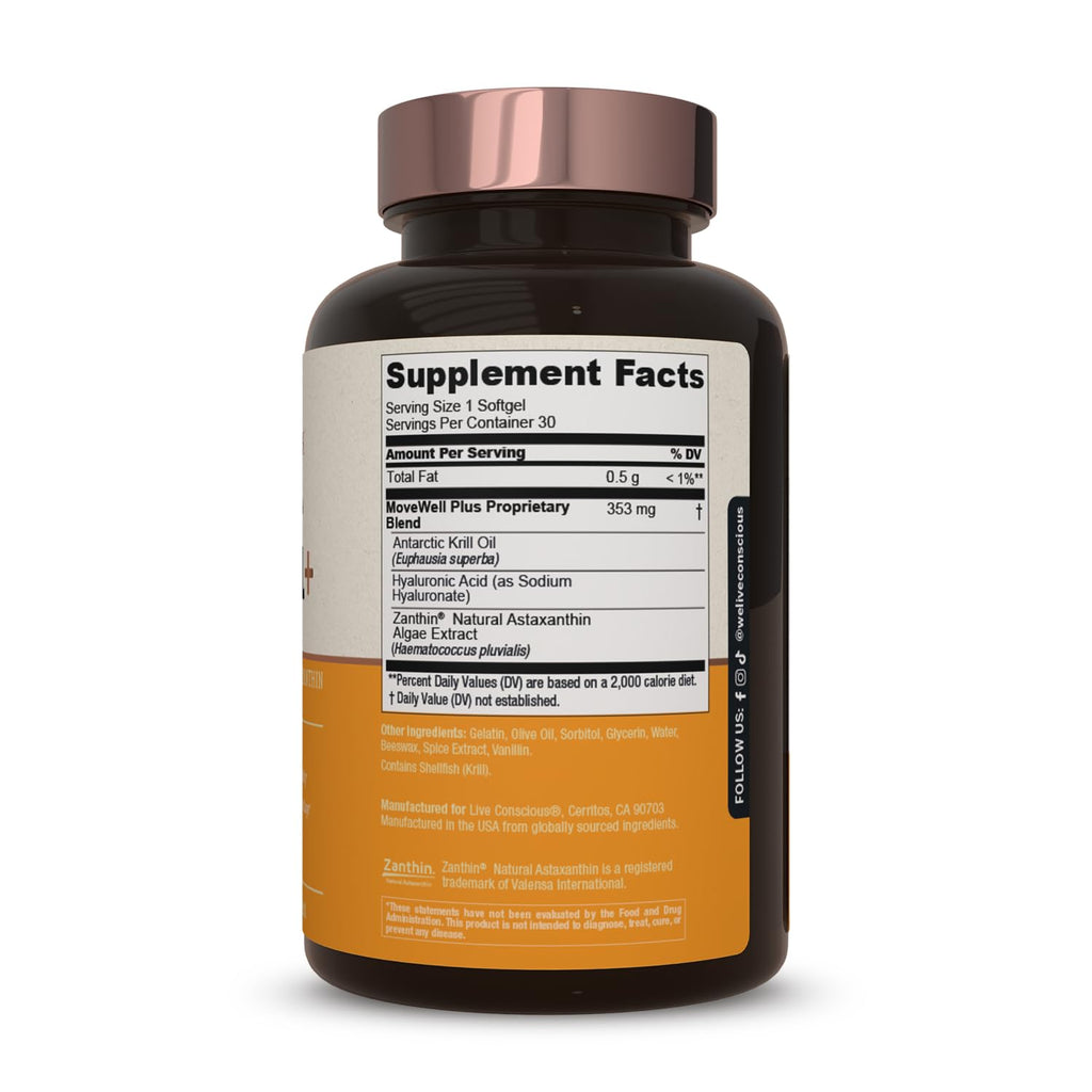 Live Conscious MoveWell Plus Krill Oil Joint Health - 60 Capsules - image 3