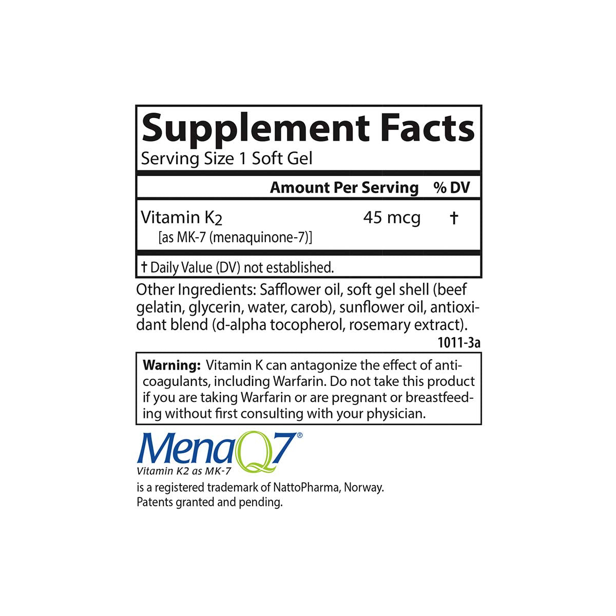 Carlson Vitamin K2 MK-7 45 mcg Bone Support - 90 Softgels - image 4