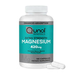 Qunol Magnesium 420mg Extra Strength - 180 Vegetarian Capsules