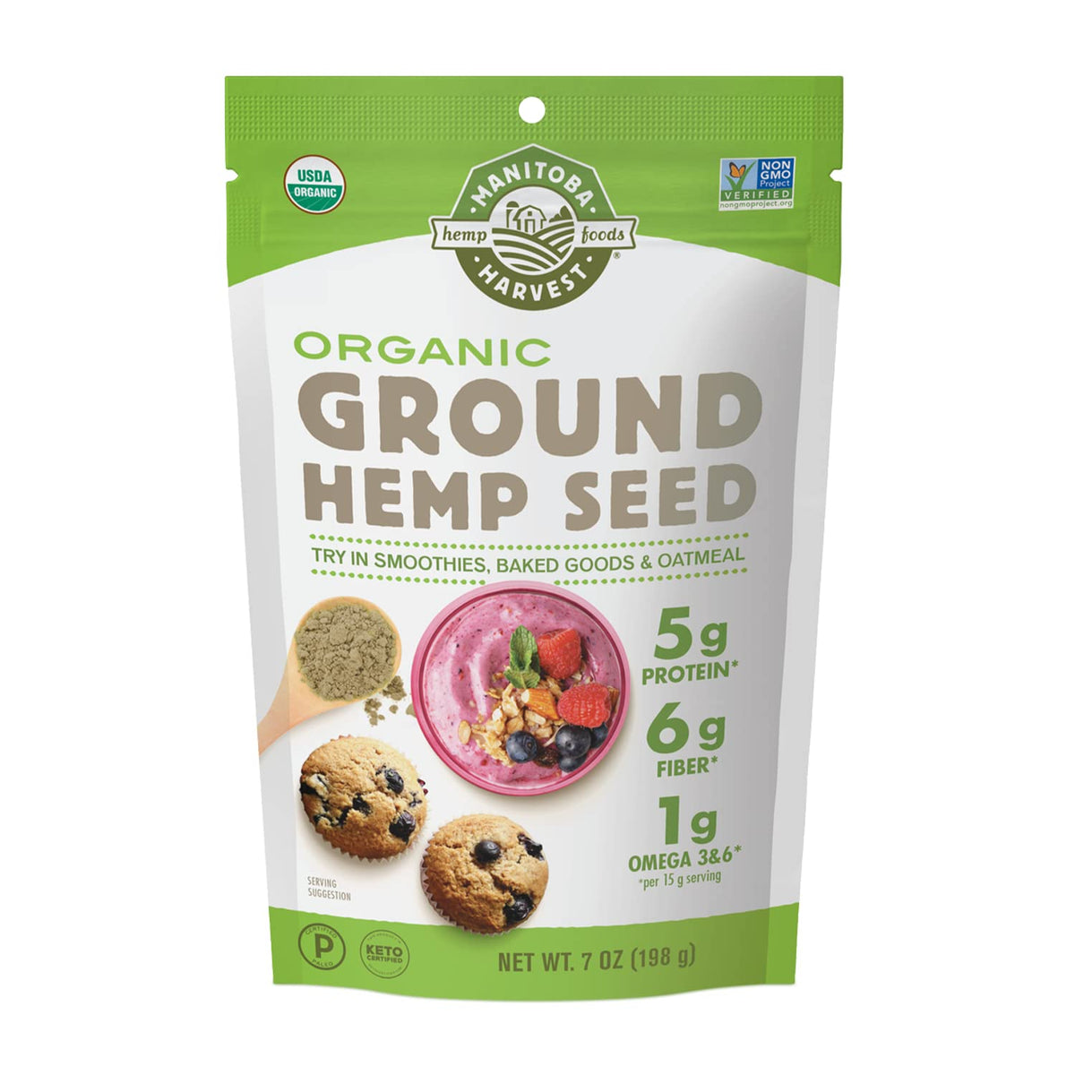 Manitoba Harvest Organic Ground Hemp Seed - 7 oz (Pack of 8)