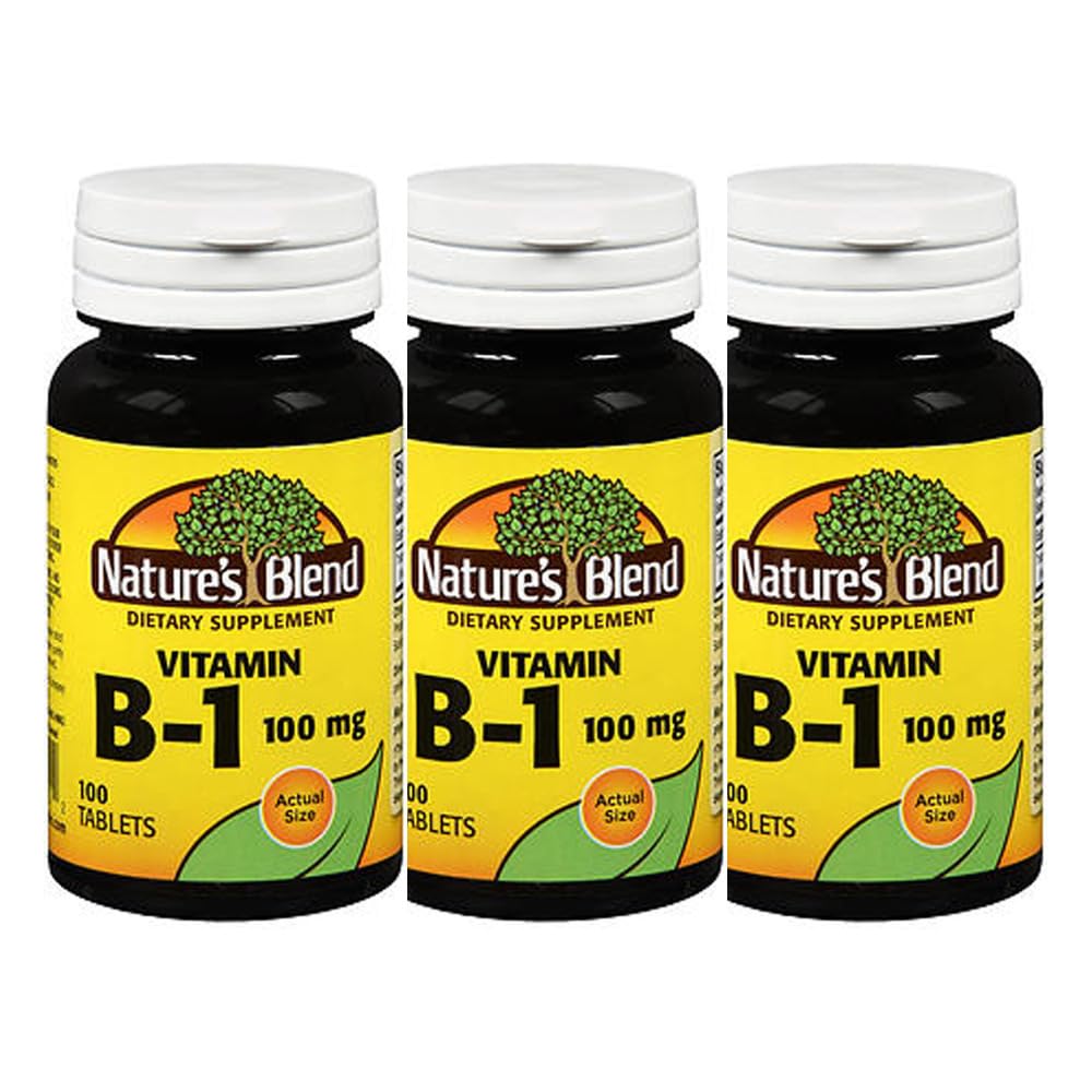 Nature's Blend Vitamin B1 100 mg Tablets - 300 Count