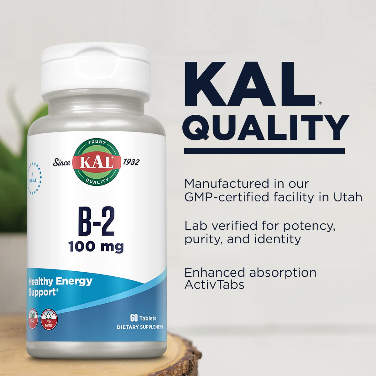 KAL Vitamin B2 100mg Riboflavin Tablets - 60 Count - image 4