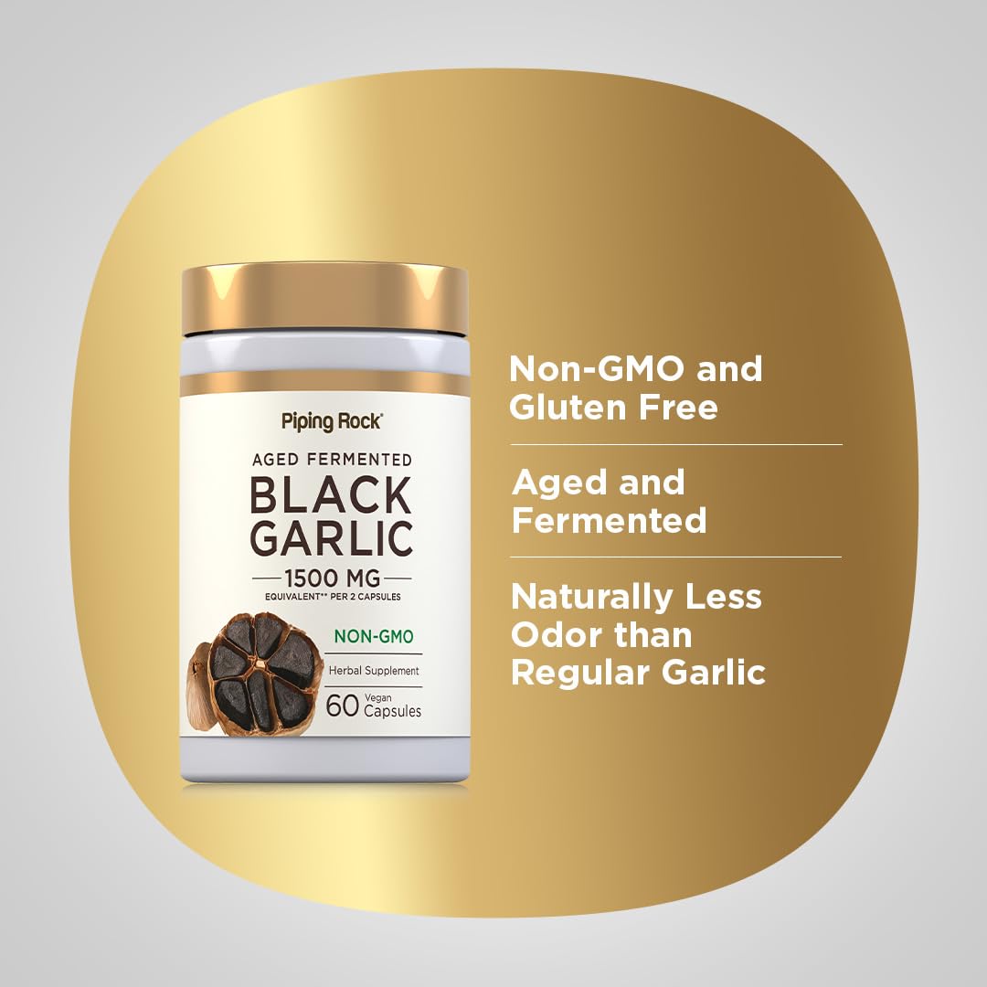 Piping Rock Black Garlic Supplement - 60 Capsules - image 4
