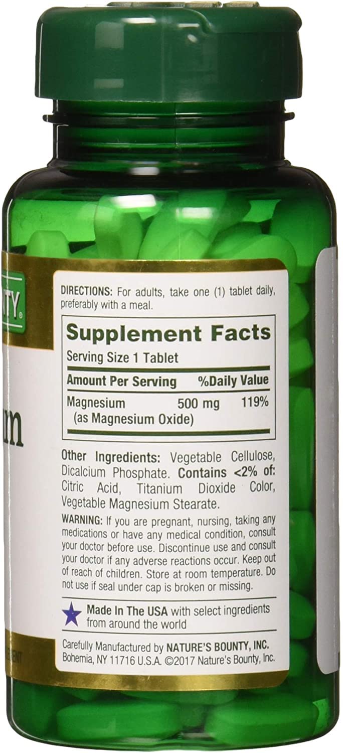 Nature's Bounty Magnesium 500 mg Bone & Muscle Support - 300 Tablets - image 3