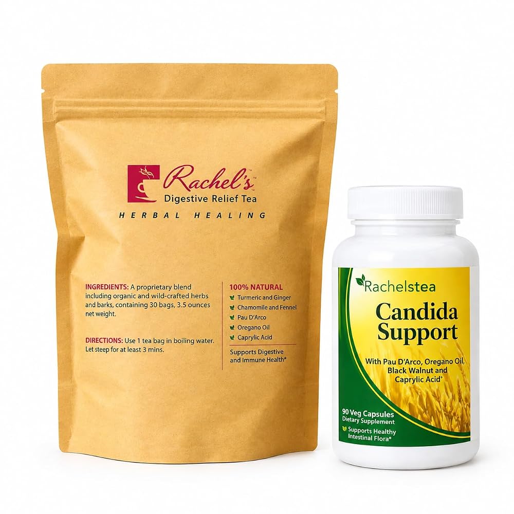 Rachelstea Digestive Relief Tea and Candida Support Bundle