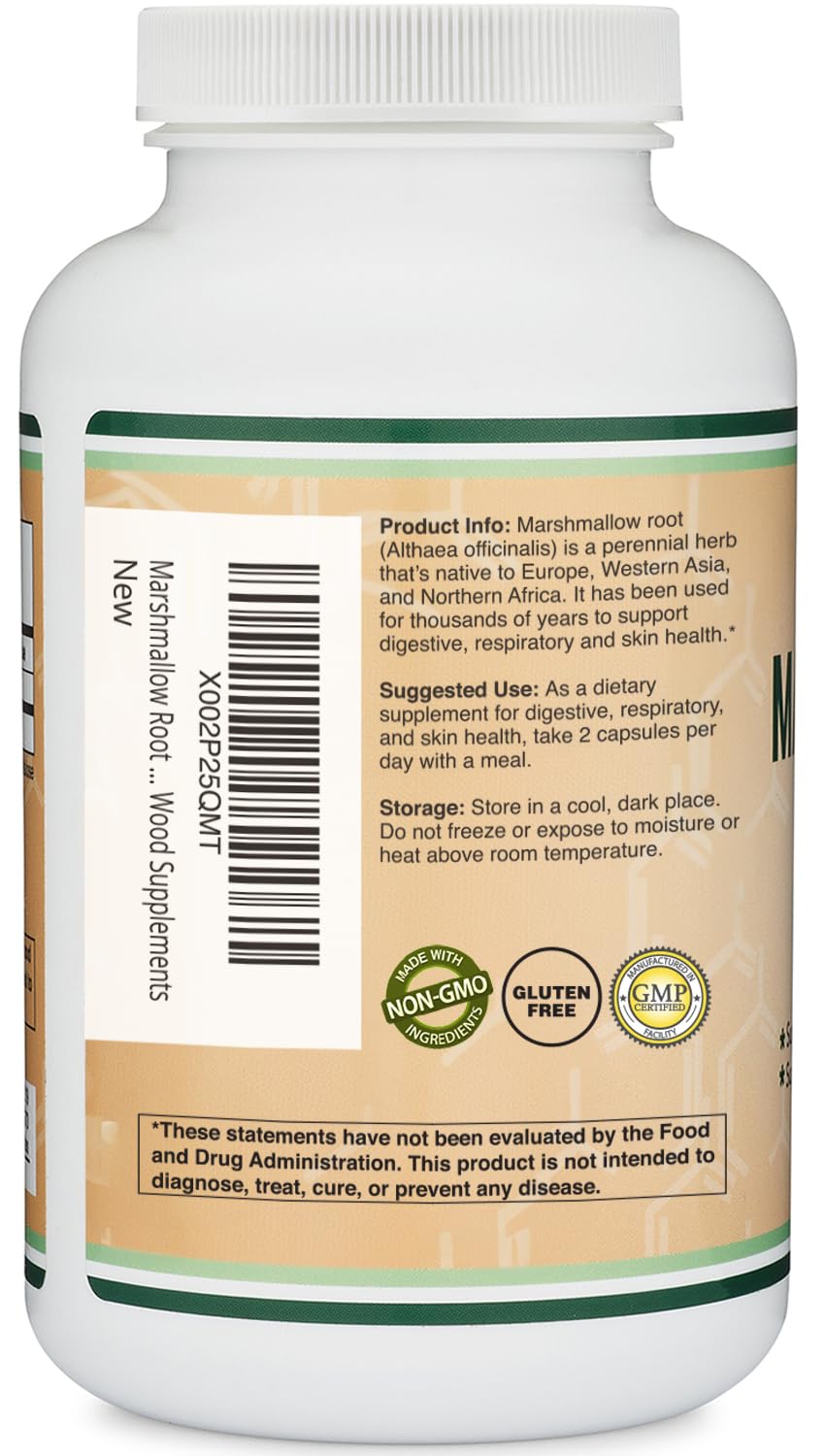 Double Wood Supplements Marshmallow Root 1,000mg - 210 Capsules - image 4