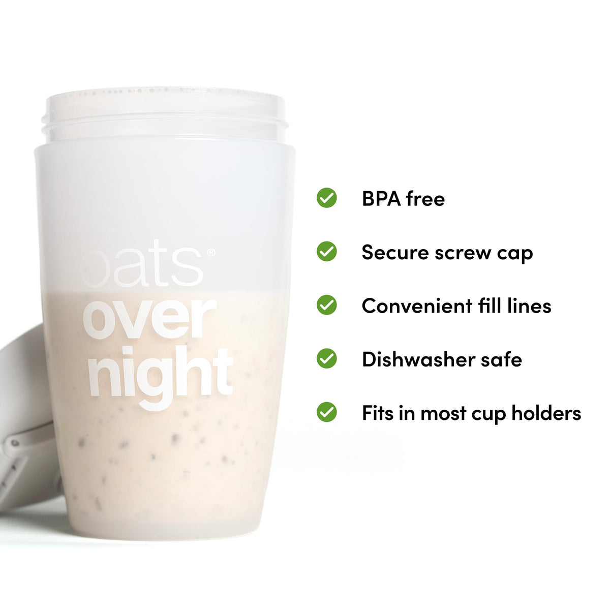 Oats Overnight Protein Oatmeal Shaker Bottle 20 Fl Oz - Green - image 2