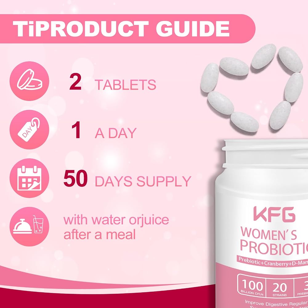 KFG Women's Probiotic 100 Billion CFUs 20 Strains - 100 Tablets - image 7
