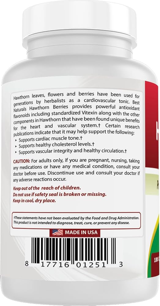 Best Naturals Hawthorn Berry 565 mg - 360 Capsules - image 7