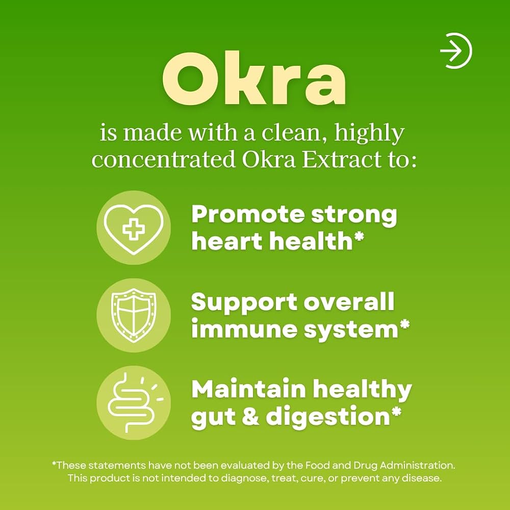 Vitapia Okra Extract 10:1 Ratio - 120 Vegetarian Capsules - image 3