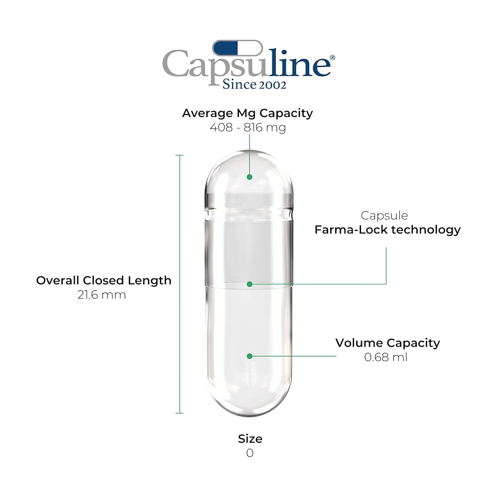 Capsuline Size 0 Empty Vegan Capsules Sage Green - 1000 Count - image 2