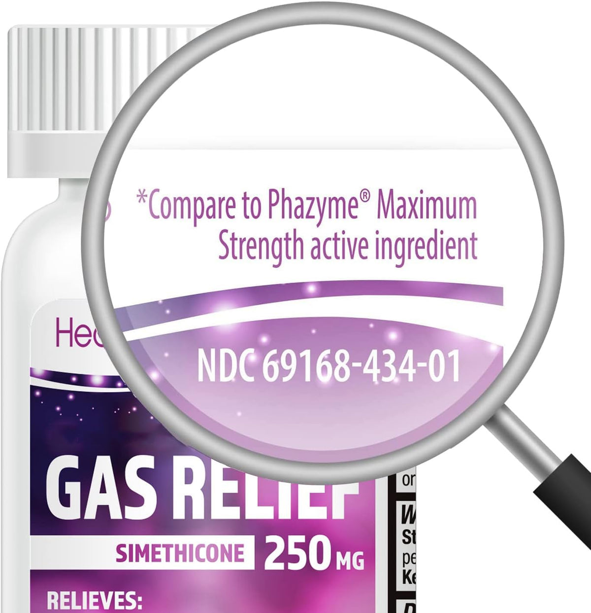 HealthA2Z Gas Relief Simethicone 250mg Max Strength - 100 Softgels - image 2