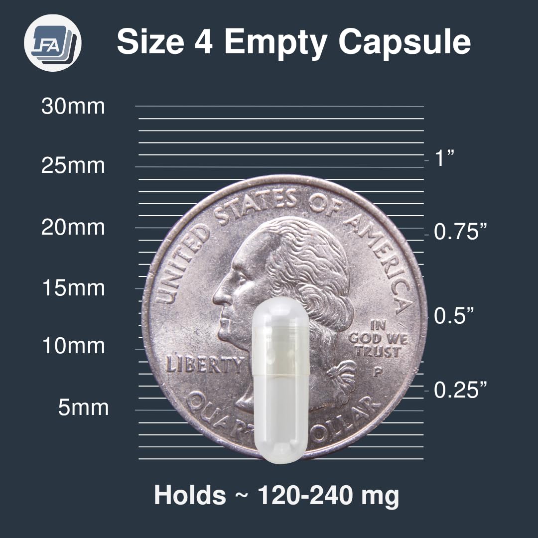 LFA Tablet Presses Empty Capsules Size 4 Clear Gelatin - 500 Count - image 3