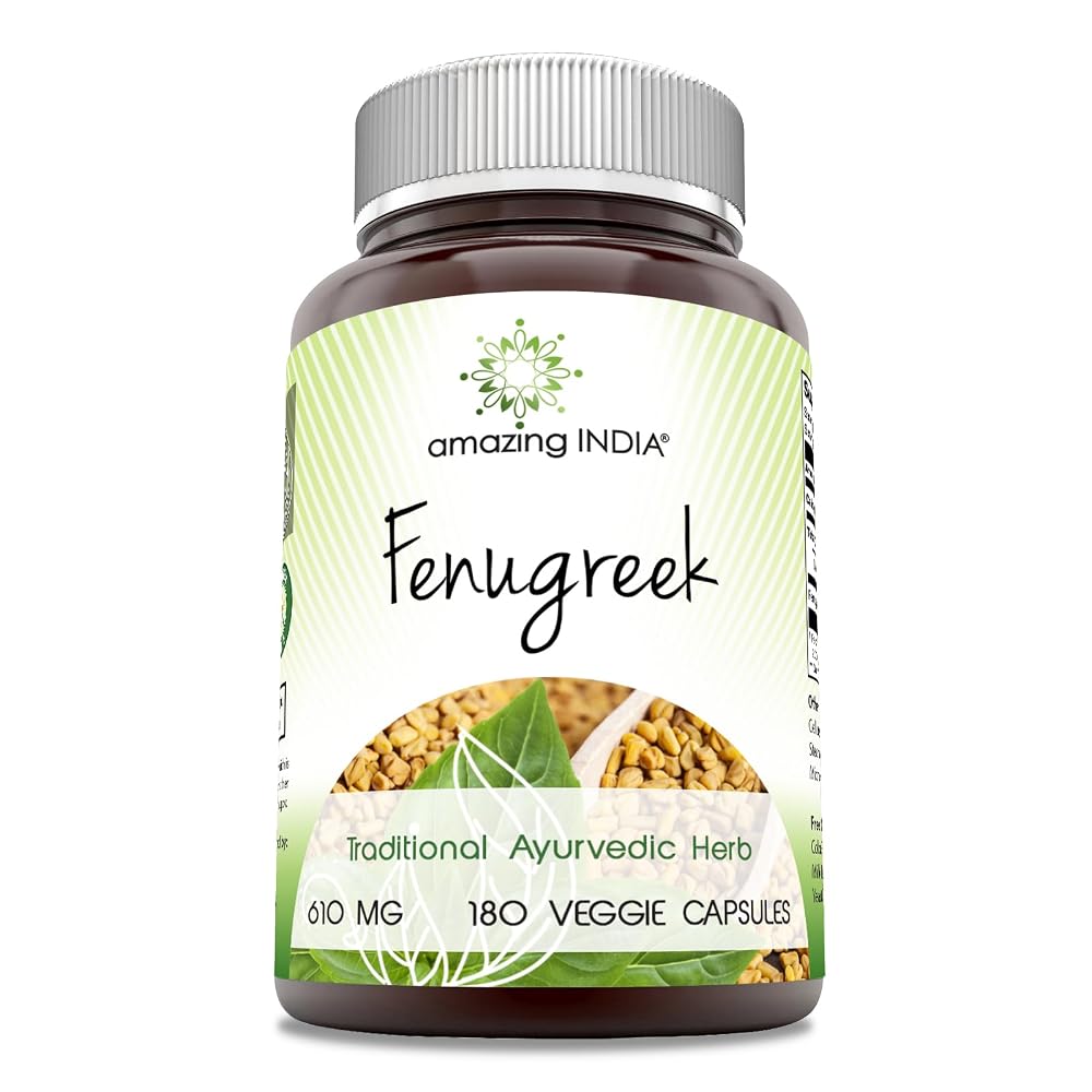 Amazing India Fenugreek Seed Extract 610 mg - 180 Vegetarian Capsules