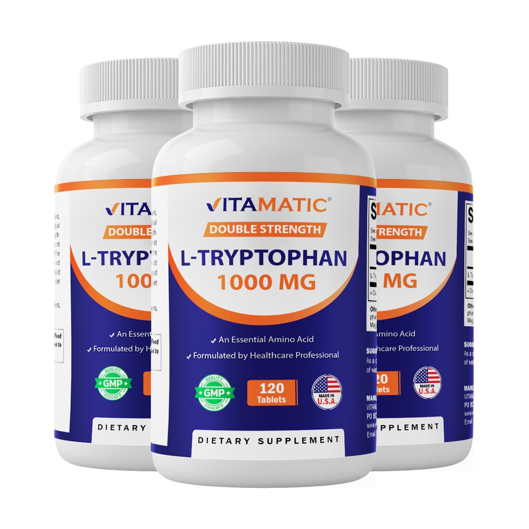 Vitamatic L-Tryptophan 1000mg 120 Tablets (120 Tablets (Pack of 1))