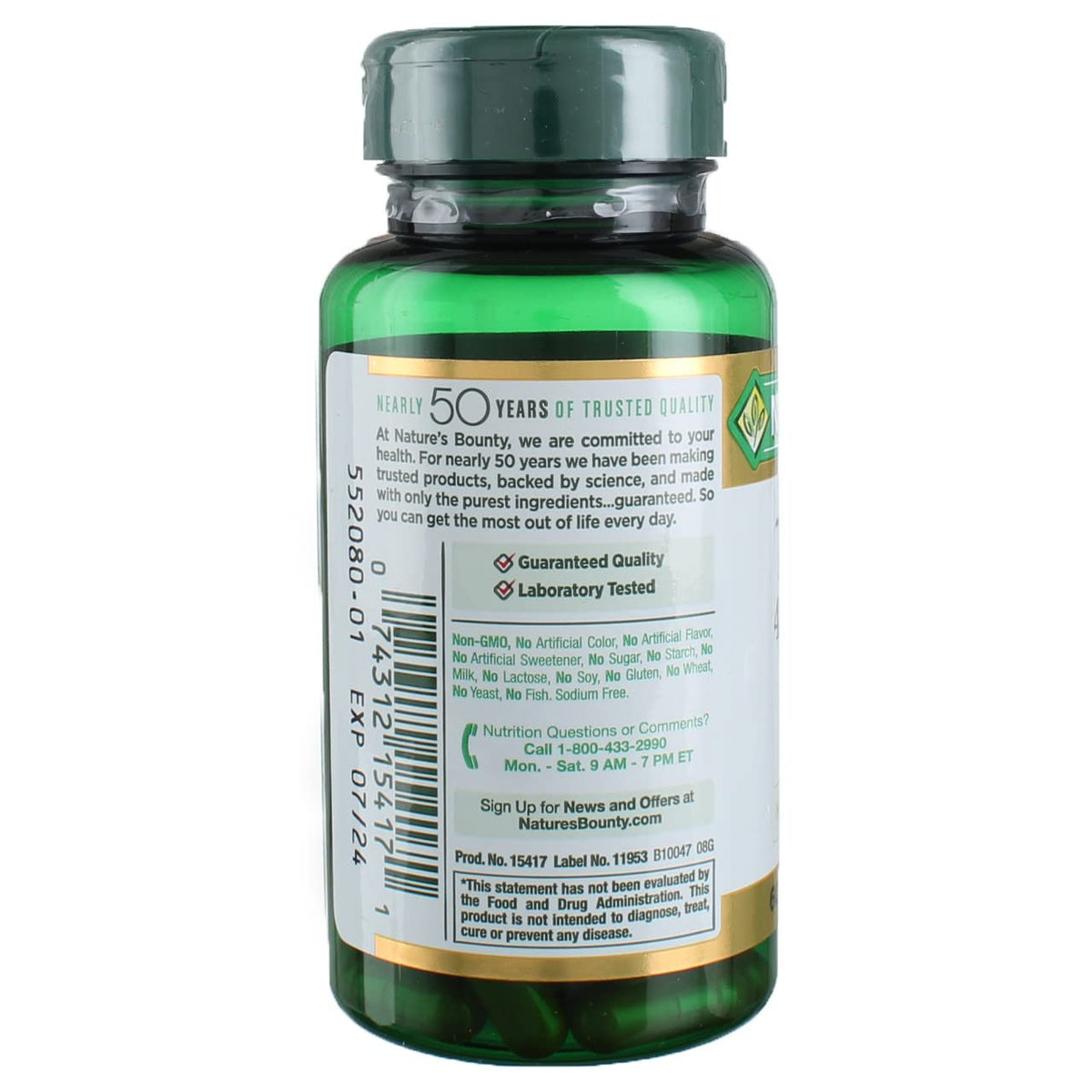 Nature's Bounty Turmeric 450 mg Capsules - 180 Count - image 3