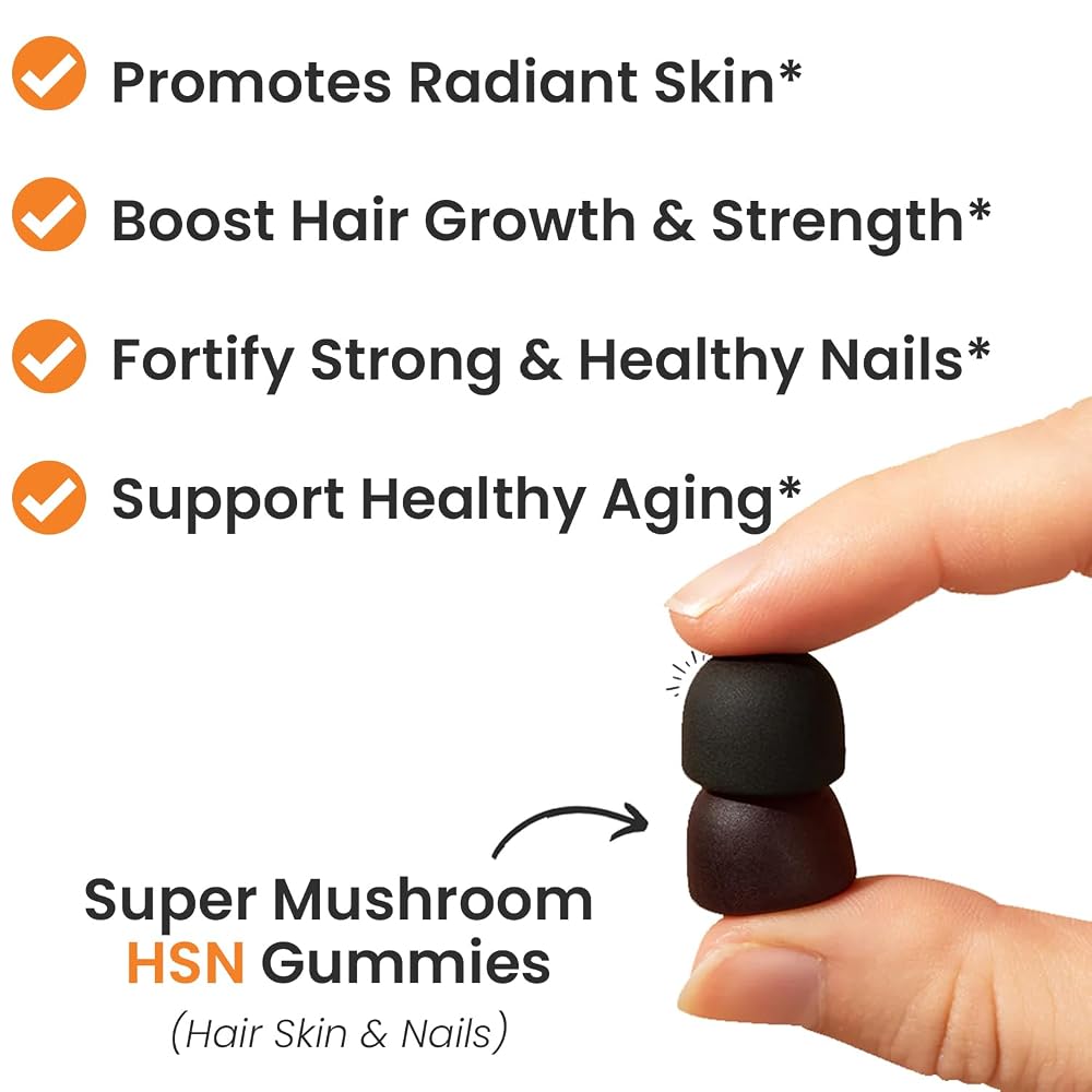 Auri Super Mushroom HSN Gummies for Hair, Skin & Nails - 60 Gummies - image 5
