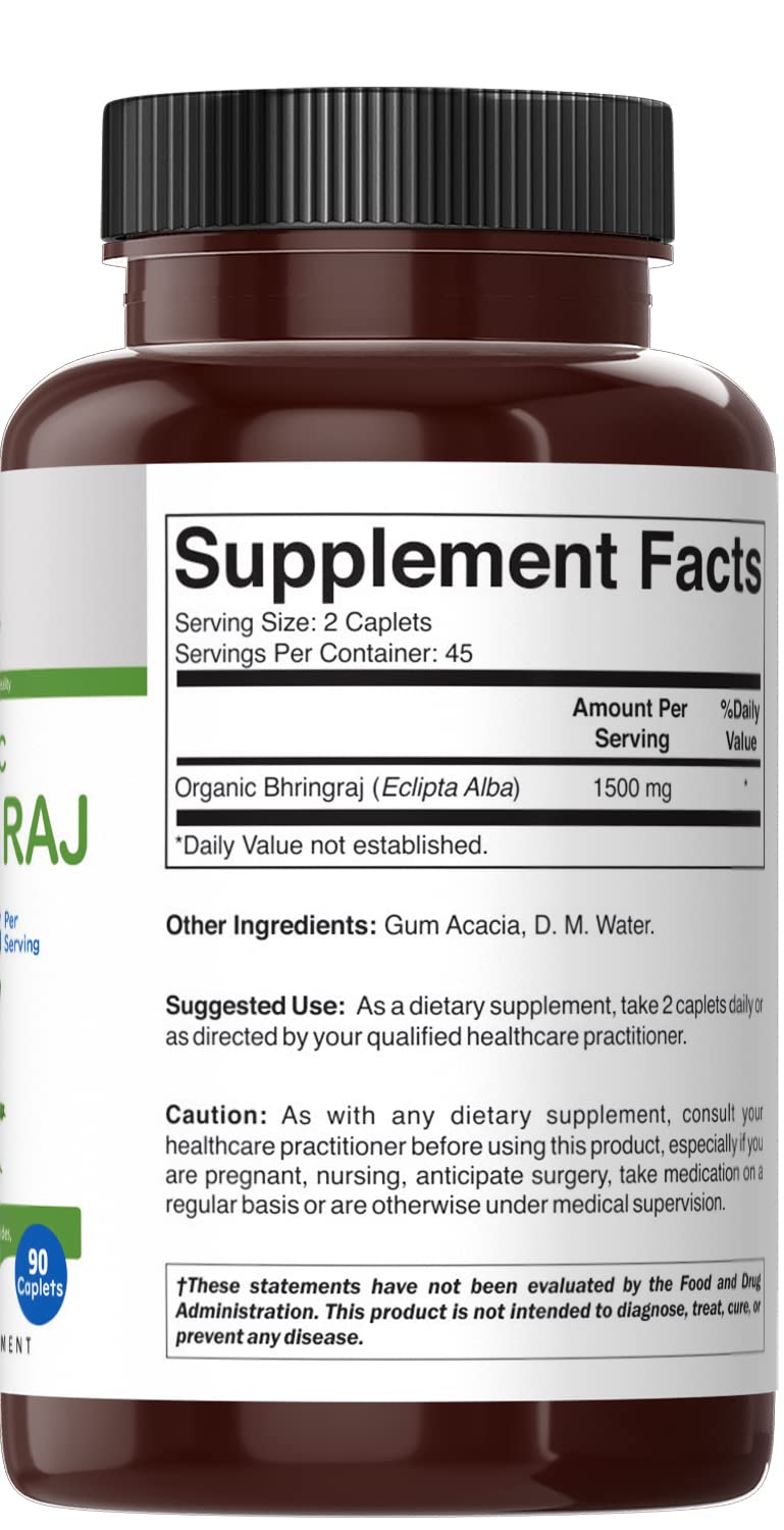 Brieofood Organic Bhringraj 1500mg - 90 Vegetarian Tablets - image 4