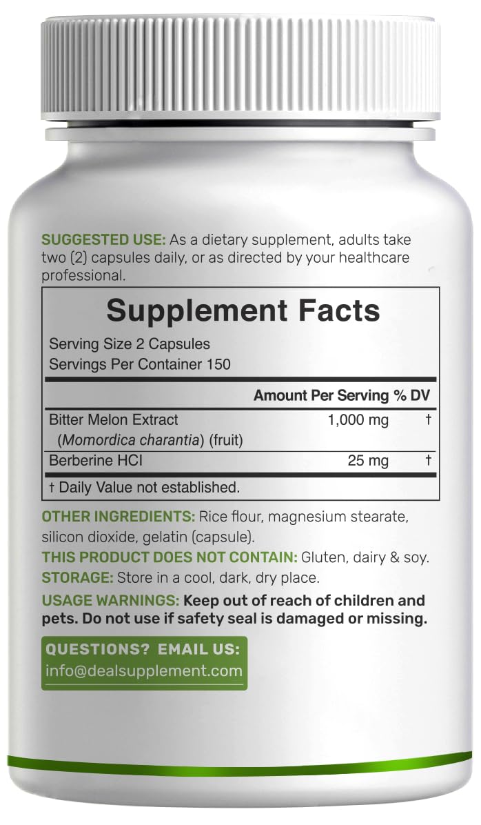 Deal Supplement Bitter Melon with Berberine HCl - 300 Capsules - image 6