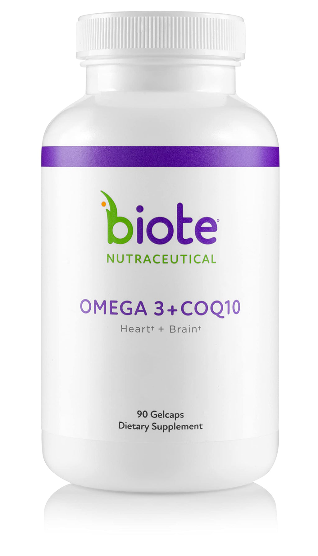 Biote Omega 3 + CoQ10 Heart + Brain Support - 90 Softgels