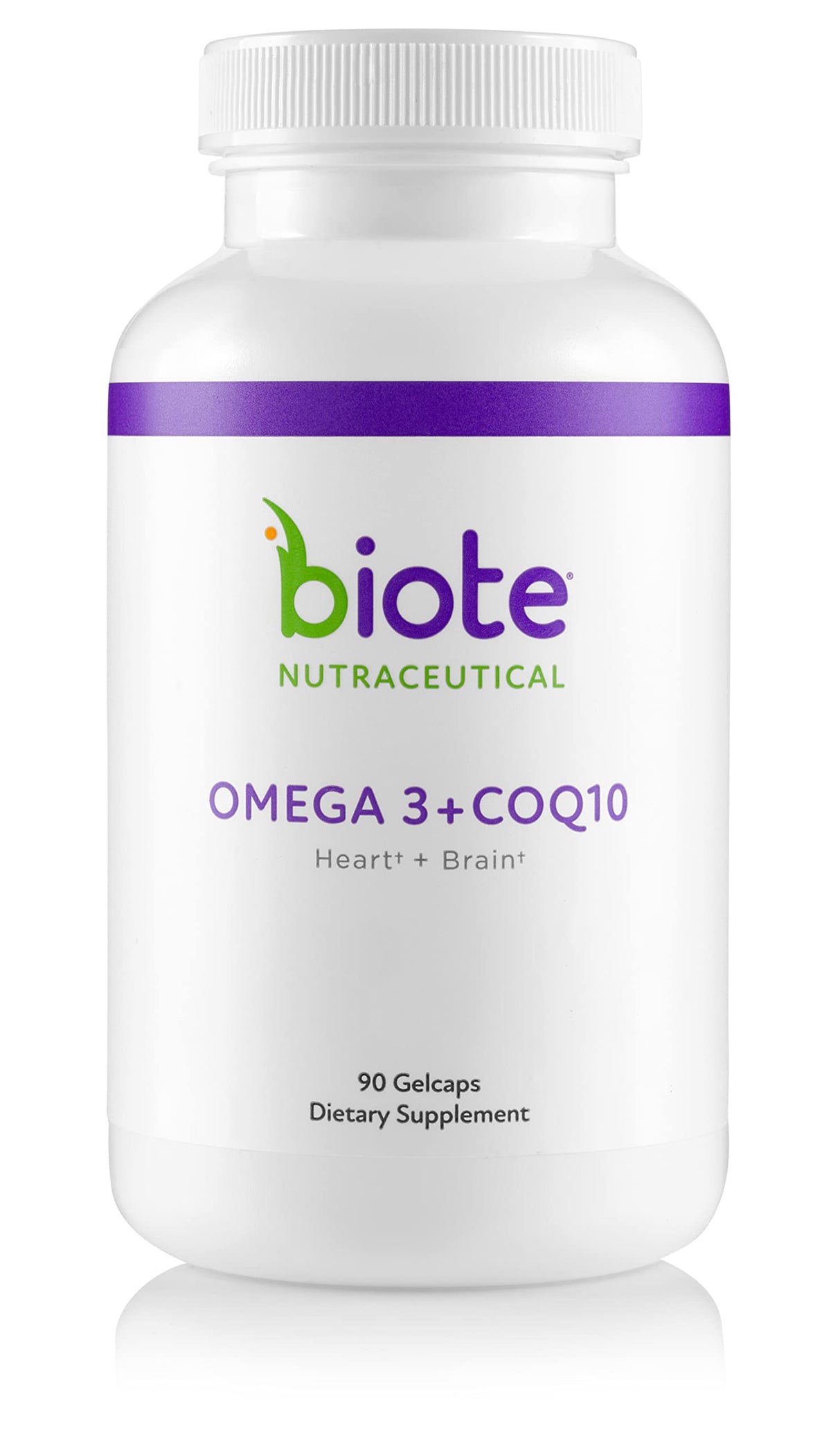 Biote Omega 3 + CoQ10 Heart + Brain Support - 90 Softgels