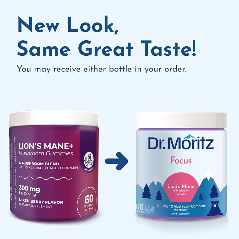 DR. MORITZ Lions Mane Gummies for Adults and Kids 4+ - Mushroom