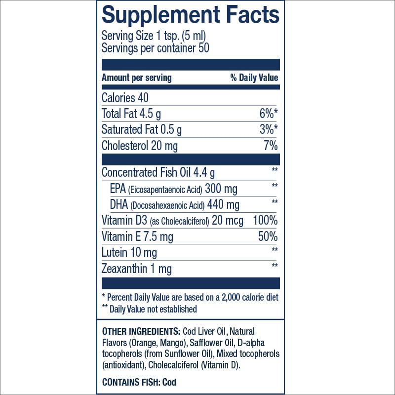 Wiley's Finest Cod Liver Oil, Orange, EPA & DHA