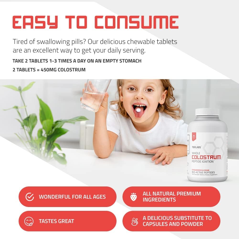 TBR Labs Bovine Colostrum Powder Grass Fed - 180 Tablets - image 5