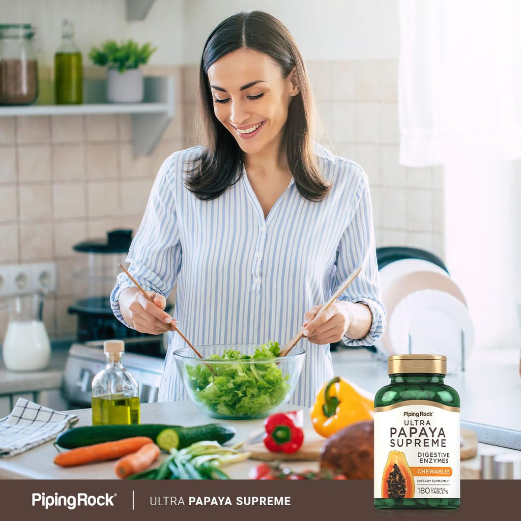 Piping Rock Papaya Digestive Enzymes Chewable - 180 Tablets - image 6