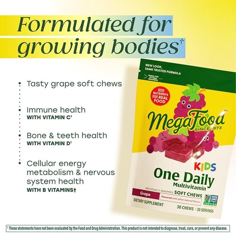 MegaFood Kids One Daily Multivitamin Soft Chews Grape - 60 Chews - image 3