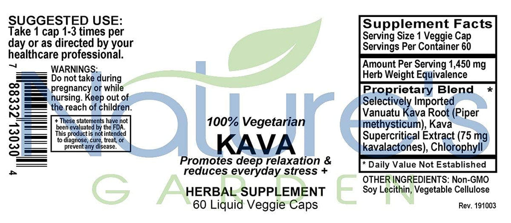 Nature's Garden Essentials Kava - 60 Vegetarian Capsules - image 7