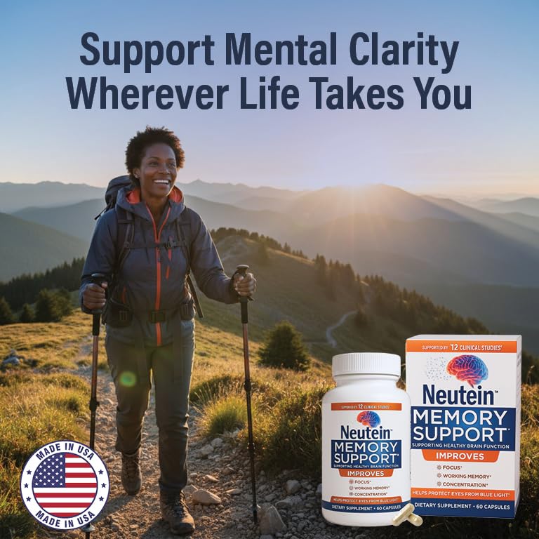 Neutein Brain Supplements for Memory and Focus (60 Capsules)