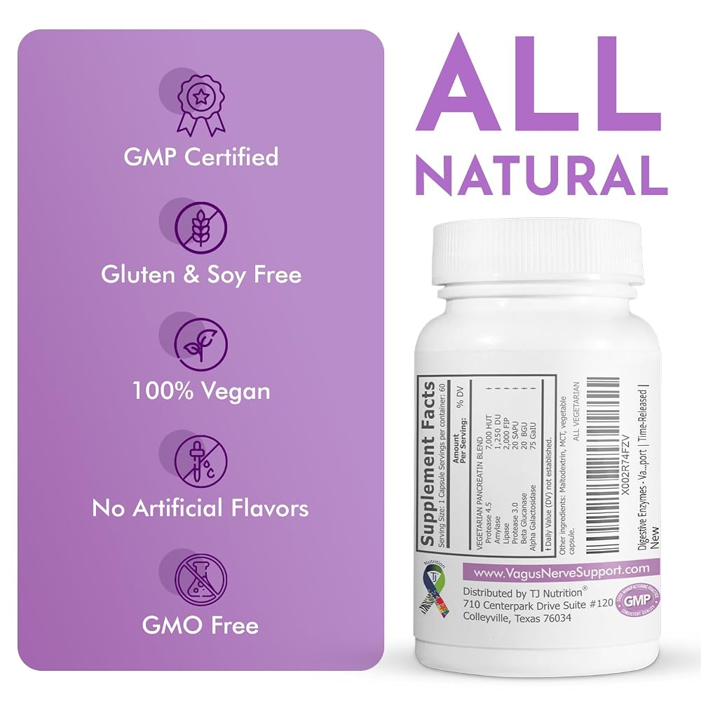 TJ Nutrition Digestive Enzymes for Sensitive Stomachs - 60 Capsules - image 4