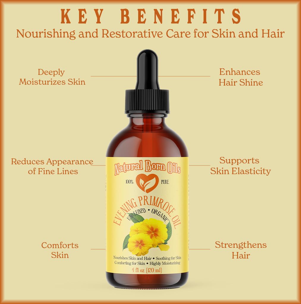 Natural Born Oils Evening Primrose Oil 4oz - 100% Pure - image 5