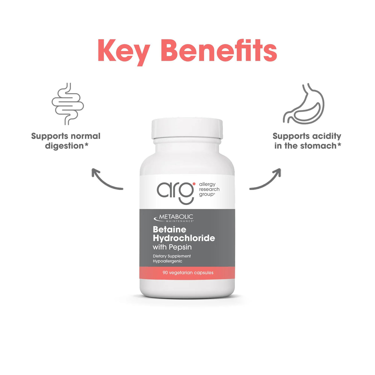 Metabolic Maintenance Betaine HCl with Pepsin - 100 Capsules - image 4