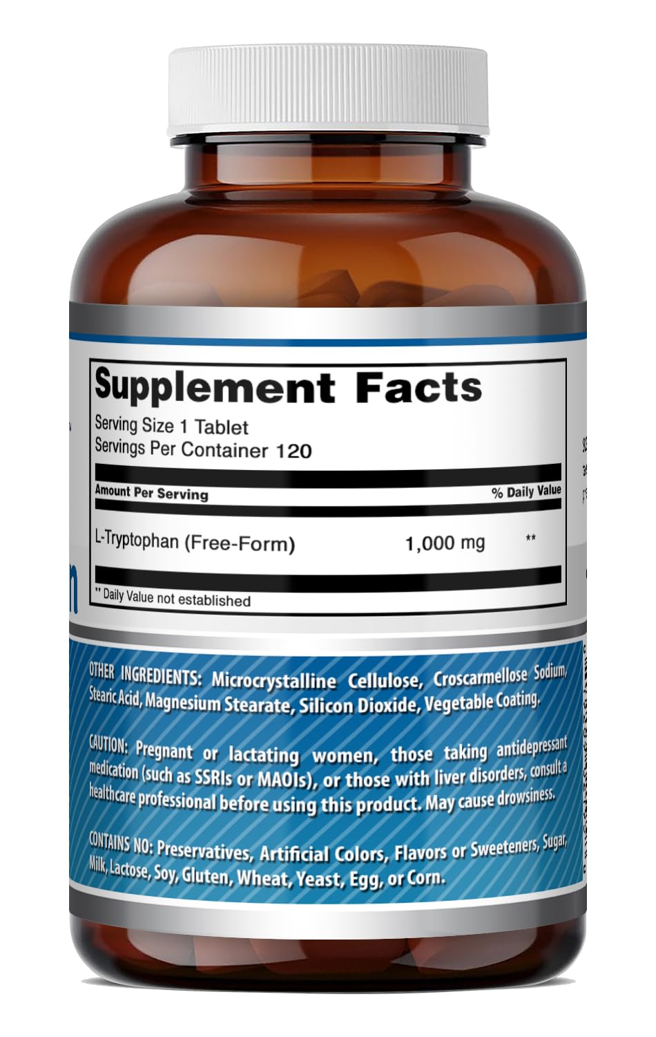 Amazing Nutrition L-Tryptophan 1000mg - 120 Tablets - image 6